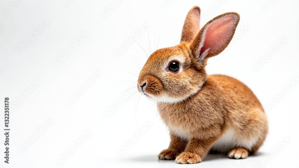 Vibrant Red Rabbit on White Background - Perfect for Easter Marketing, Greeting Cards, and Family-Friendly Promotions Vibrant Red Rabbit on White Background - Perfect for Easter Marketing, Greeting Cards, and Family-Friendly Promotions