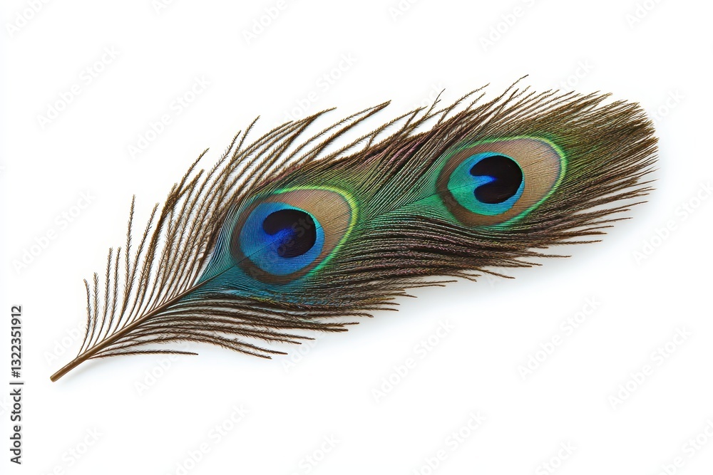 Obraz premium Vibrant Peacock Feather with Striking Blue and Green Patterns