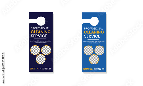 Door hanger design template, hotel knob design. Vector door hanger