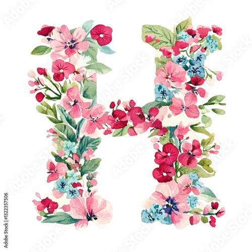 Colorful Letters with Floral Decorations