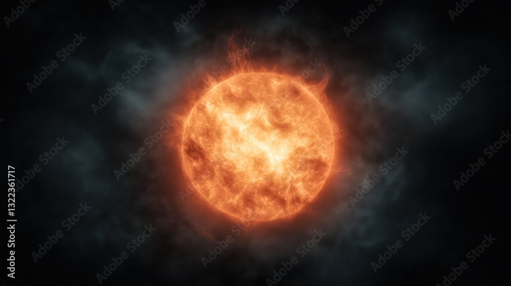 Obraz premium Visual representation of a binary star system showcasing two suns in cosmic chaos