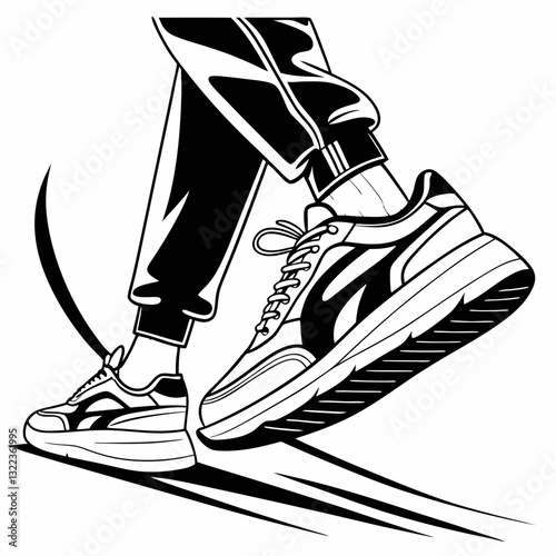Vector illustration of an ice hockey player in action
