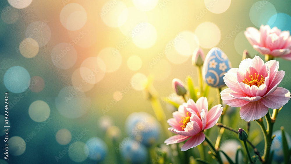 Vibrant Abstract Spring Flower Background for Easter Marketing, Greeting Cards, and Seasonal Promotions Vibrant Abstract Spring Flower Background for Easter Marketing, Greeting Cards, and Seasonal Promotions