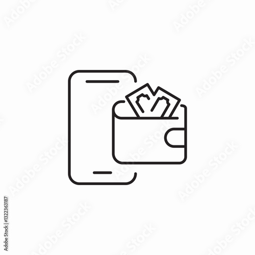 smartphone wallet icon sign vector