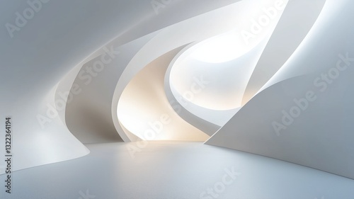 Curved Light and Shadows in a Modern Space Design