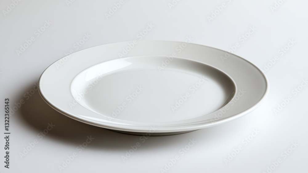 A pristine white porcelain plate, its smooth, round surface devoid of imperfections, rests against a clean white backdrop, ready to showcase culinary creations or serve as a blank canvas for design. A pristine white porcelain plate, its smooth, round surface devoid of imperfections, rests against a clean white backdrop, ready to showcase culinary creations or serve as a blank canvas for design.