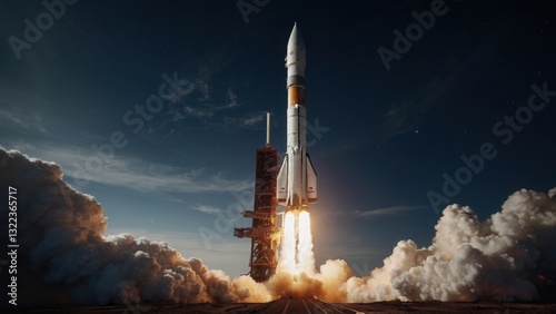 A celestial adventure begins with the spacecraft’s stunning rise from Earth’s surface