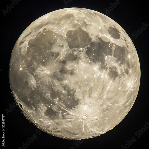 Full Moon Isolated on Transparent Background