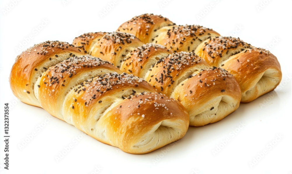 Fresh pretzel with bakery salt isolated on white background Fresh pretzel with bakery salt isolated on white background