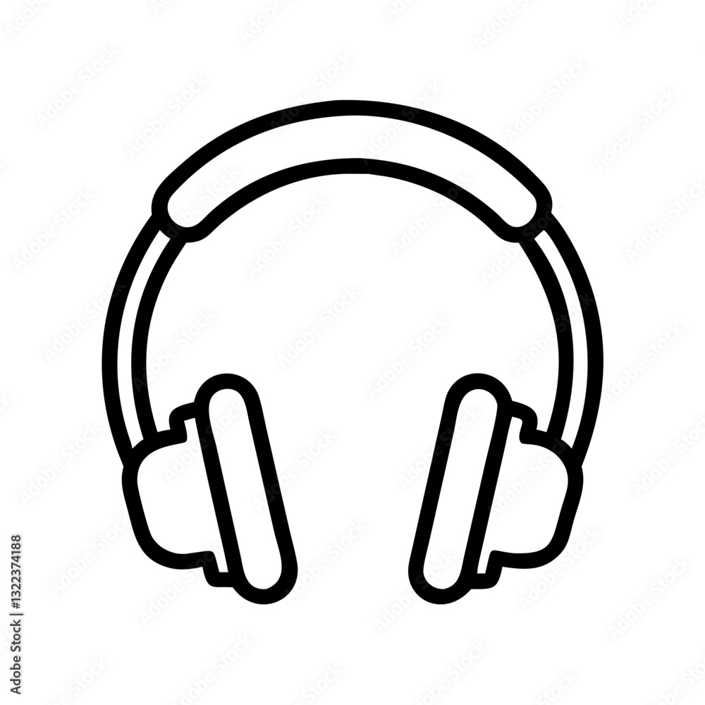 headphones icon in a simple line art style on white background
headphones icon in a simple line art style on white background