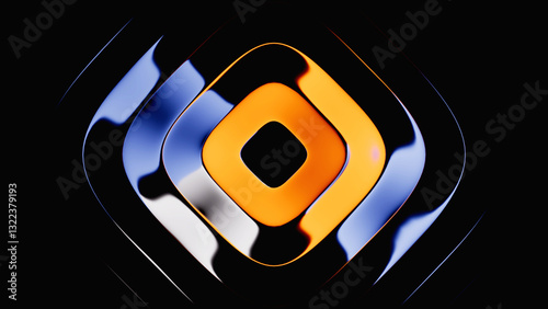 3d rendering of ribbed glass effect. Abstract geometric minimalist background