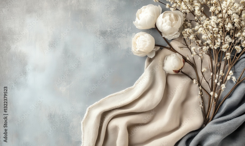 Naklejka premium Flatlay Textile Mockup