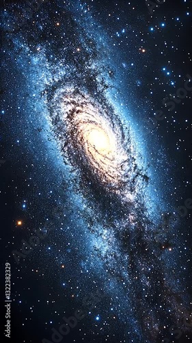 Stunning Spiral Galaxy Illuminated by Stars in a Cosmic Background
