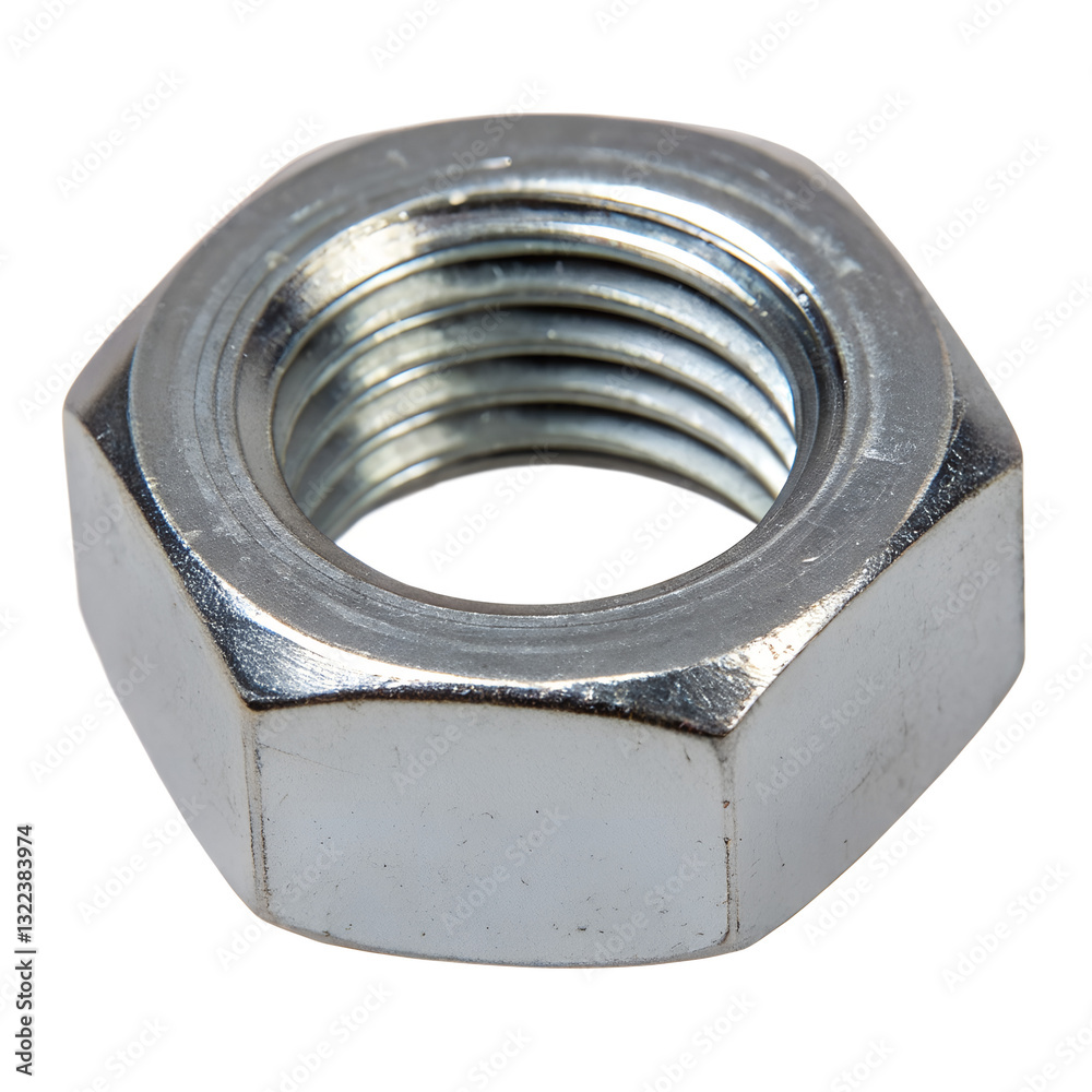 Hex Nut Isolated on Transparent Background.. Hex Nut Isolated on Transparent Background..