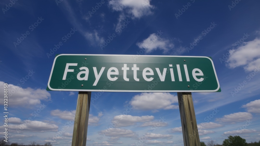 Fayetteville Green Road Sign – Arkansas – USA