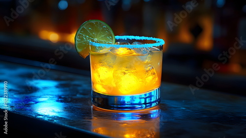 glass of ice cold screwdriver cocktail photo