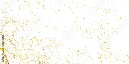 Abstract luxury golden confetti glitter and dust falling down on transparent background. Shiny glittering dust background. Vector illustration.