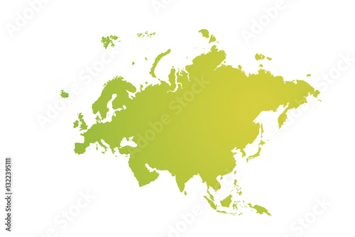 Map of Eurasia, sign silhouette. World Map Globe. Vector Illustration isolated on transparent background. Europe and Asia continent.