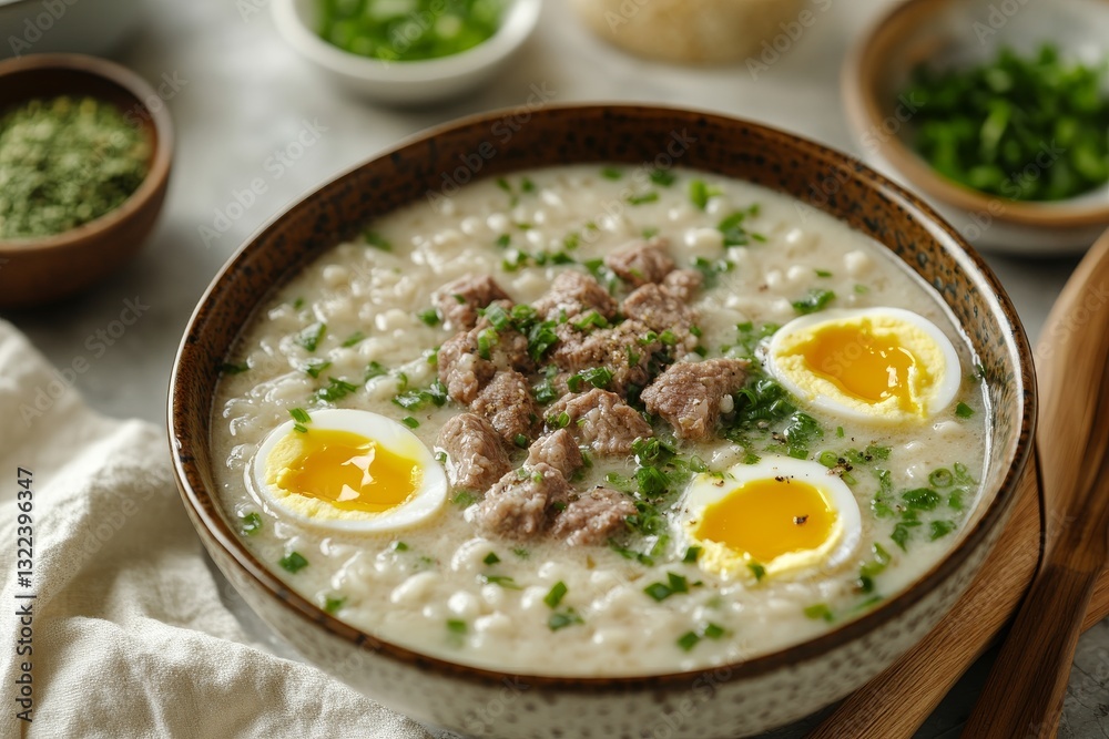 A hearty bowl of ramen with fresh toppings for a soothing meal A hearty bowl of ramen with fresh toppings for a soothing meal