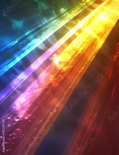 Vibrant Rainbow Light Euclidean Computer File Cool Light Design
