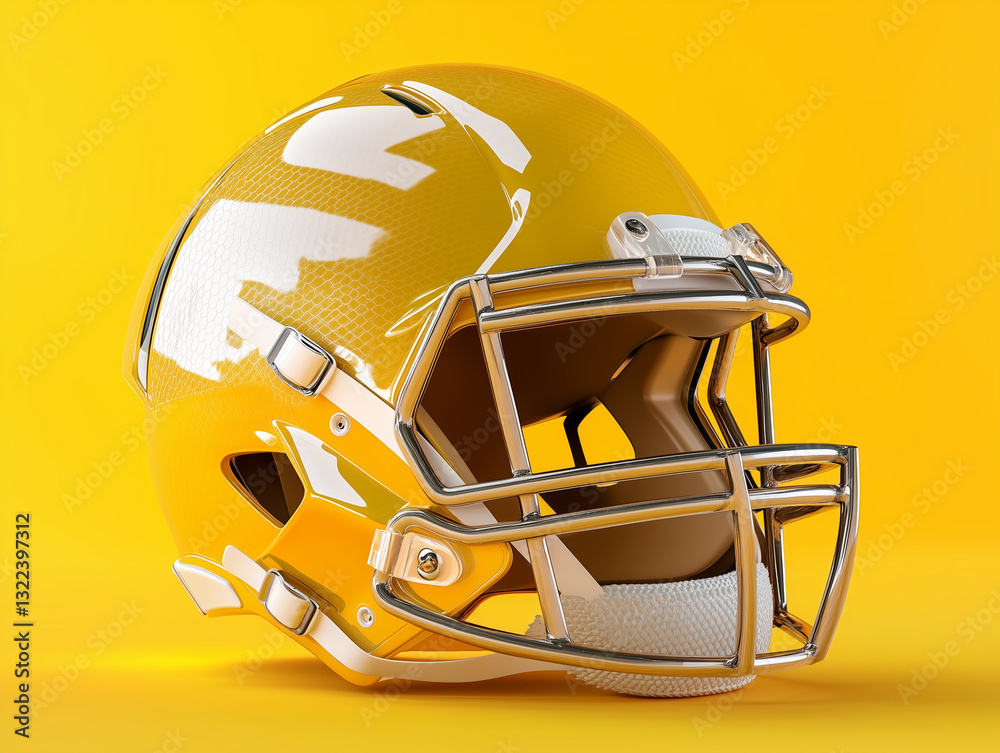 Fototapeta premium 3D football helmet isolated on a solid color background