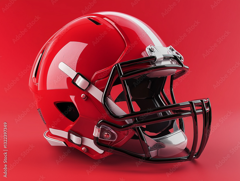 Fototapeta premium 3D football helmet isolated on a solid color background