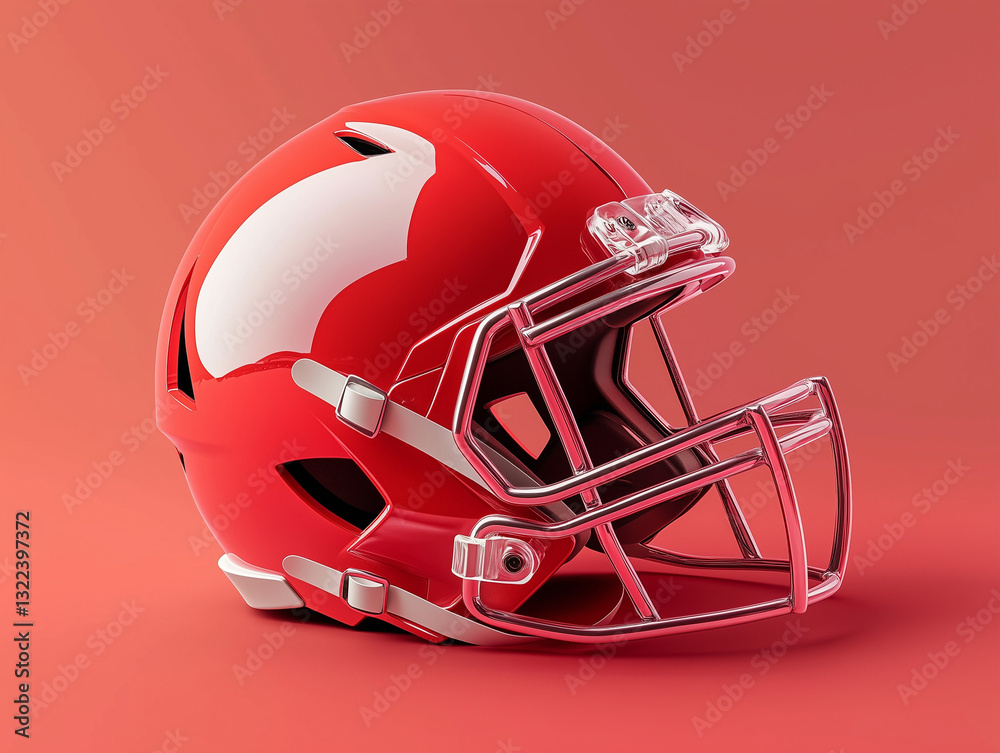 Fototapeta premium 3D football helmet isolated on a solid color background