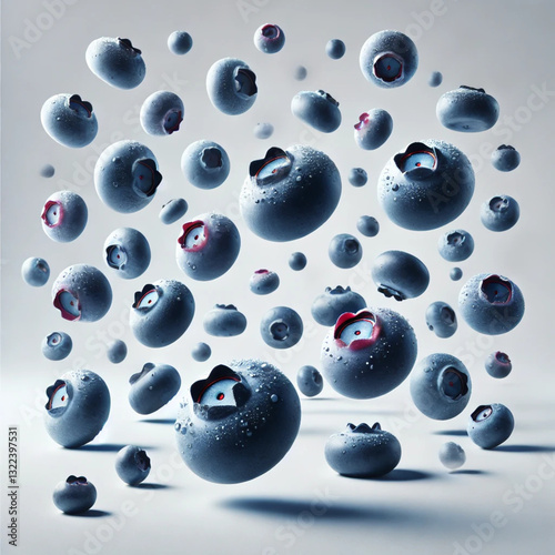 abstract background with spheres blueberries