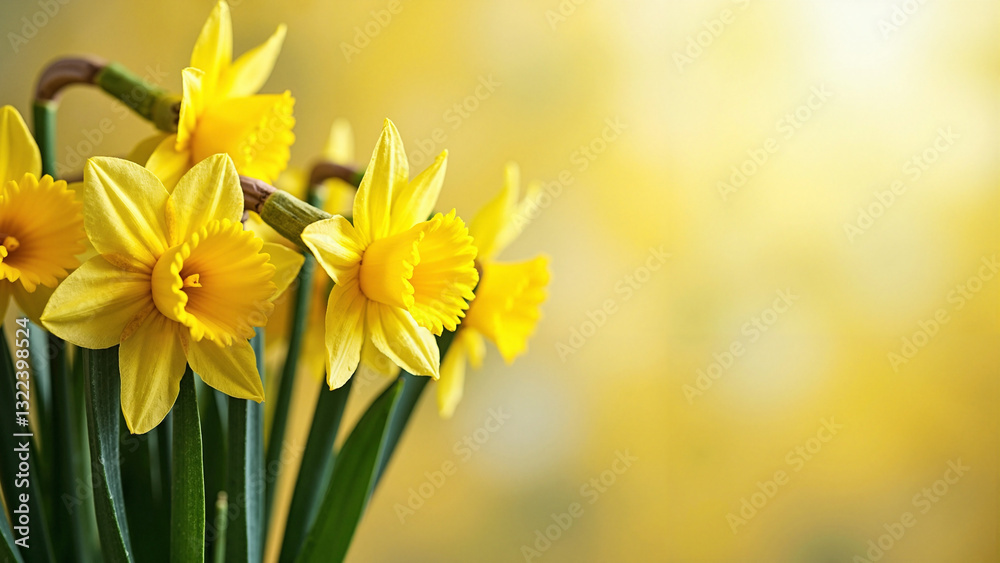 Vibrant Yellow Easter Daffodils (Osterglocken) Isolated for Spring Marketing, Greeting Cards, and Seasonal Promotions Vibrant Yellow Easter Daffodils (Osterglocken) Isolated for Spring Marketing, Greeting Cards, and Seasonal Promotions