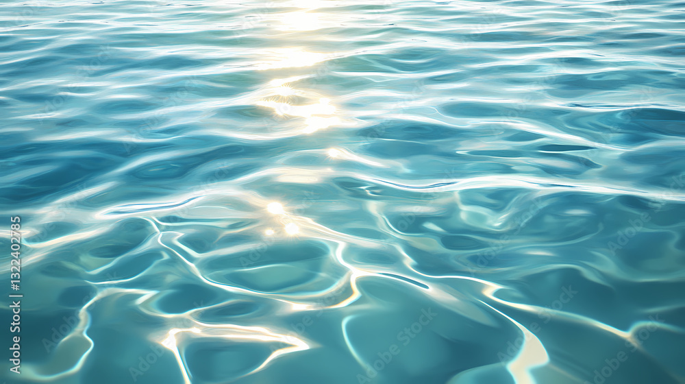 Clear water reflecting sunlight with no ripples or distortions. Sunbeam Waves. Illustration Clear water reflecting sunlight with no ripples or distortions. Sunbeam Waves. Illustration
