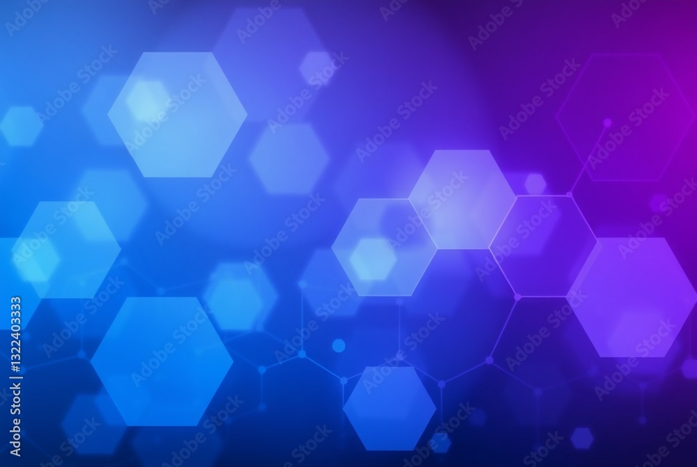 Abstract Hexagonal Pattern in Cool Tones of Blue and Purple Abstract Hexagonal Pattern in Cool Tones of Blue and Purple