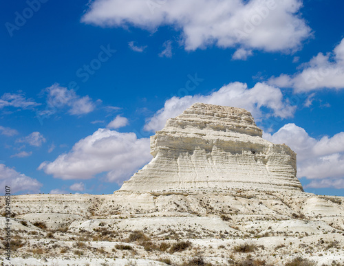 Pyramidal natural formations in the desert.