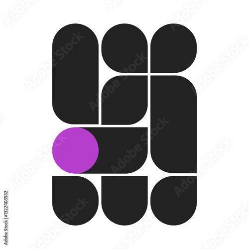 Modern Style Square Shapes with Random Corner Roundness - Modern Style Collage Design