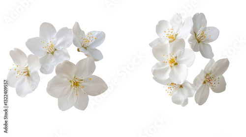 white flowers isolated on a white background