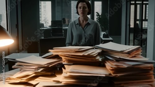 woman with too many documents