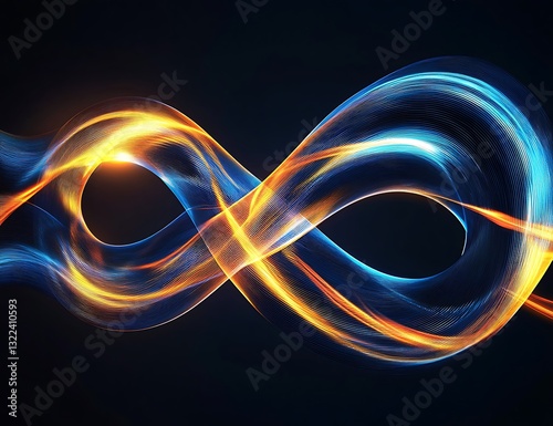Abstract background with colorful light lines on a dark blue gradient, neon glowing speed lines, and laser beams. Vector illustration of a night road or highway for cars in motion. 