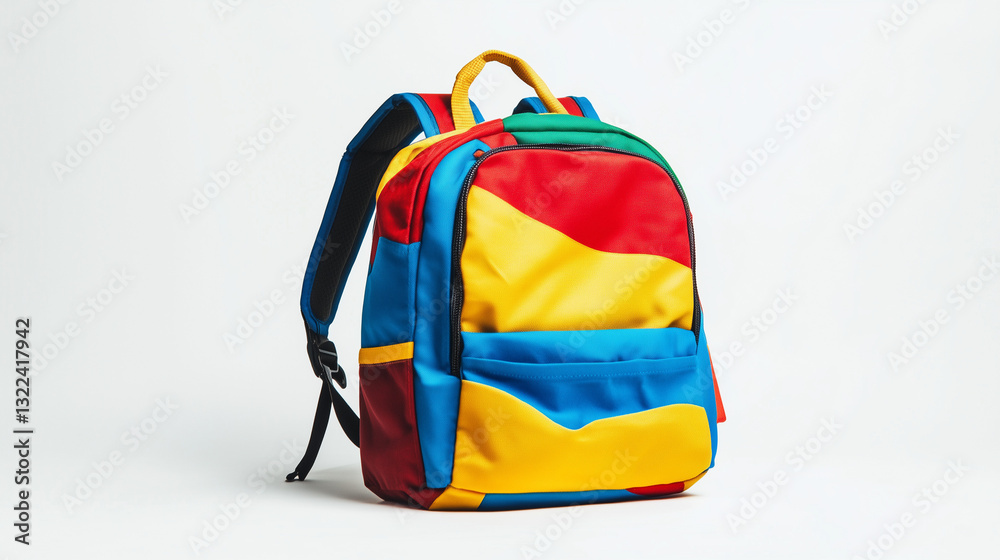 The school backpack is isolated on a white background, emphasizing its spacious compartments and sleek look. The school backpack is isolated on a white background, emphasizing its spacious compartments and sleek look.