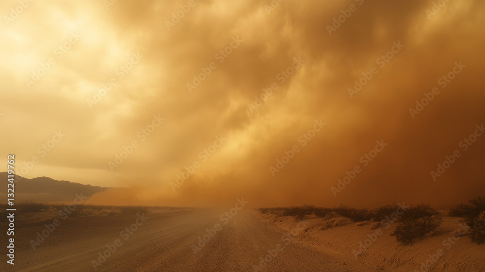 Obraz premium Another angle of a dust storm consuming the sky, reducing visibility