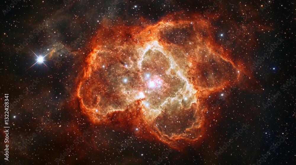 Obraz premium Stunning nebula shines brightly in the vast universe showcasing vibrant colors and intricate patterns