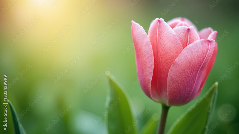 Stunning Pink Tulip in Full Bloom: Perfect for Spring Marketing, Greeting Cards, and Floral Arrangements Stunning Pink Tulip in Full Bloom: Perfect for Spring Marketing, Greeting Cards, and Floral Arrangements