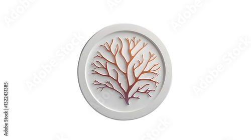 Abstract Tree Design in Circular Frame Minimalist Art for Modern Decor and Creative Projects photo