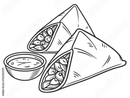 Crispy Samosa Vector Art