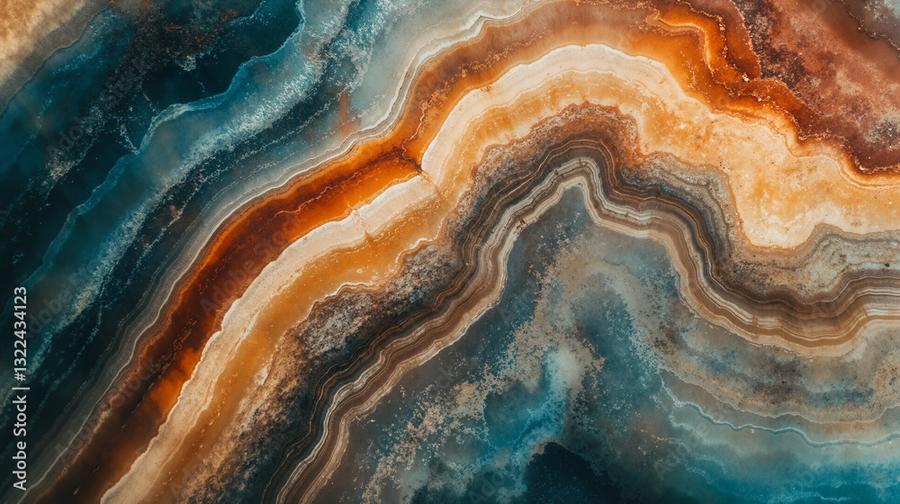 Obraz premium The image shows a close up of a piece of agate with a unique pattern of blue