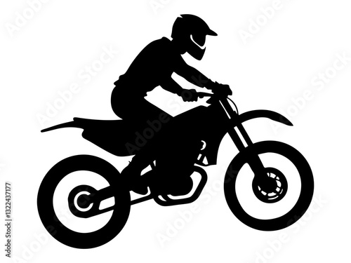 Motocross Rider Silhouette Vector – Dirt Bike Action Art