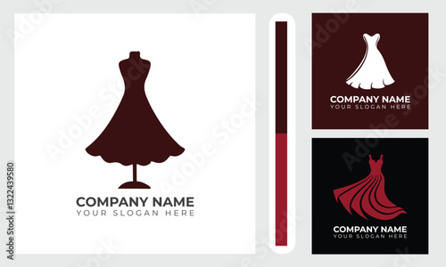 Elegant Dress Silhouette Logo set for Fashion Brand