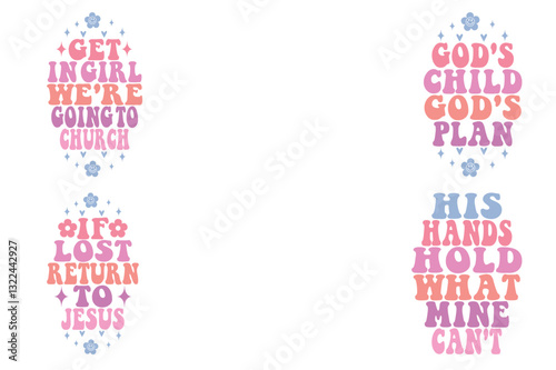 get in girl we're going to church, god's child god's plan, If LOST RETURN to JESUS, his hands hold what mine can't retro wavy keychain designs