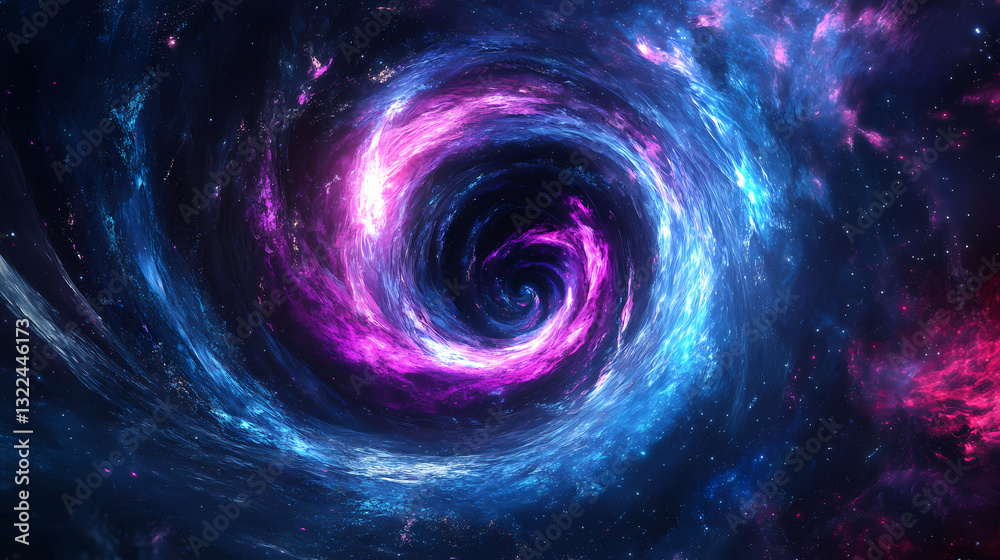 Iridescent vortex swirling through a darkened space, ethereal, neon lights, vortex. Neon Aurora. Illustration Iridescent vortex swirling through a darkened space, ethereal, neon lights, vortex. Neon Aurora. Illustration