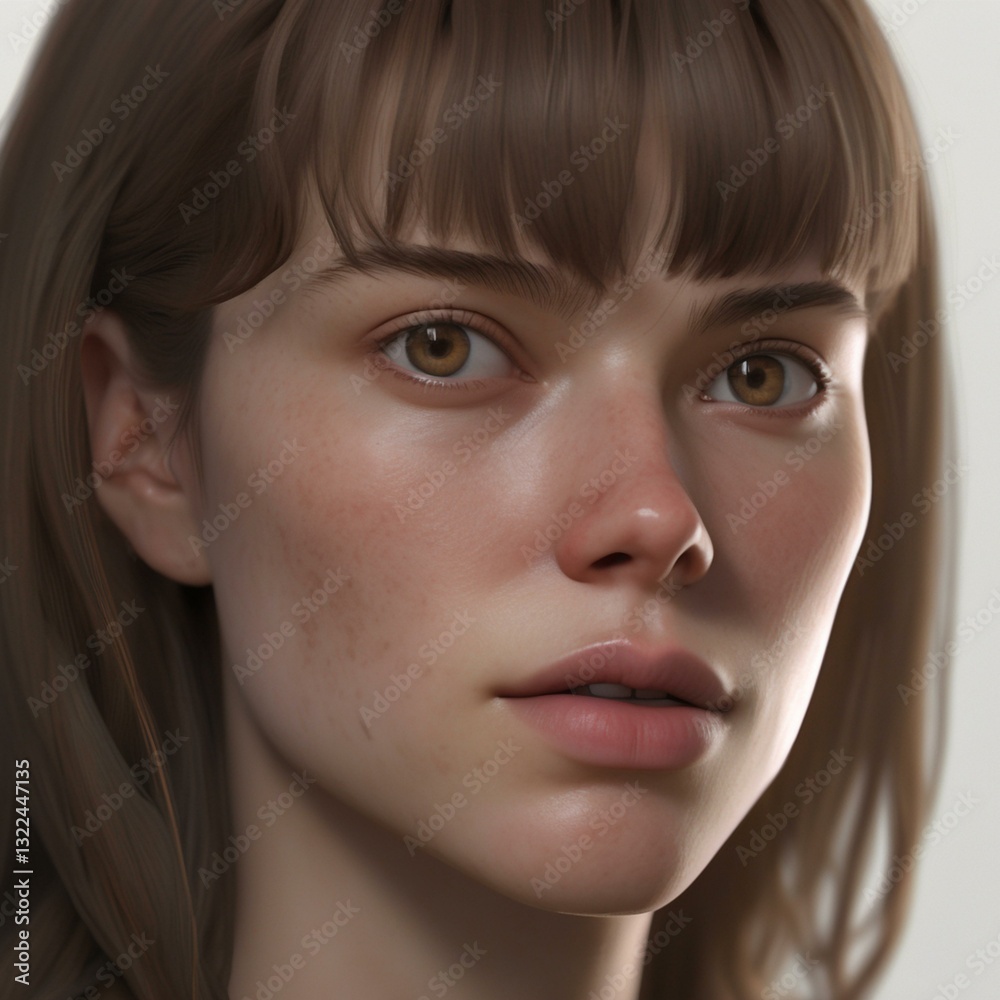 A highly detailed, hyper-realistic close-up portrait of an AI-generated human face. This digital artwork features lifelike skin textures, expressive eyes, and natural lighting. A highly detailed, hyper-realistic close-up portrait of an AI-generated human face. This digital artwork features lifelike skin textures, expressive eyes, and natural lighting.