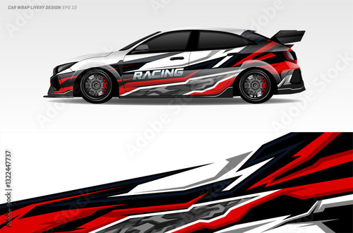 Car side body livery design. abstract sticker design for vehicle vinyl wrap, racing car, rally, adventure and livery