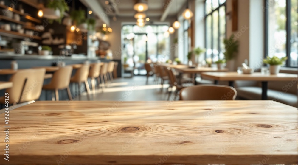 A clean wooden table in sharp focus in the foreground, with a modern restaurant aesthetic faintly visible in the background. A clean wooden table in sharp focus in the foreground, with a modern restaurant aesthetic faintly visible in the background.
